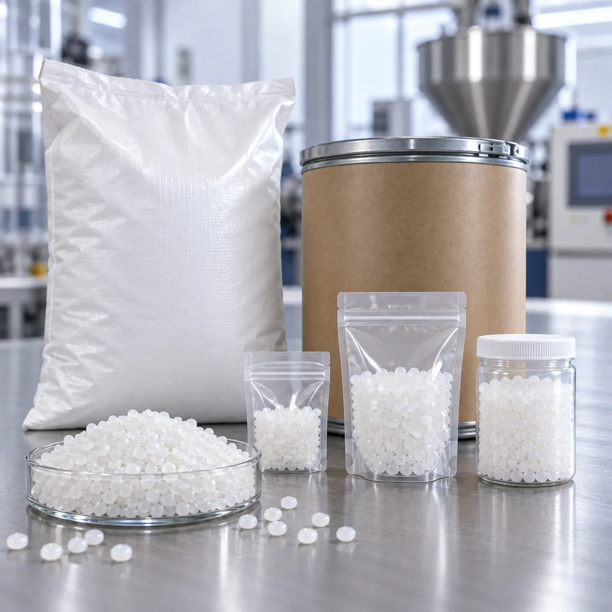 Polycaprolactone PCL trial sample and bulk packaging options